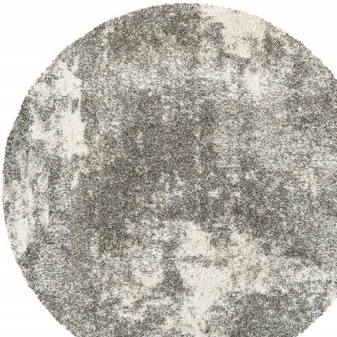 2' X 3' Gray And Ivory Distressed Abstract Scatter Rug